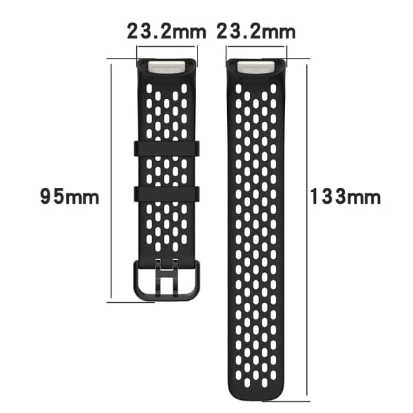 Silikoniranneke Fitbit Charge 5 / 6 - Musta-tfrf