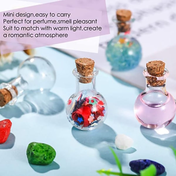CDQ 10 st Mini glasflaskor Små önskeflaskor Transparent