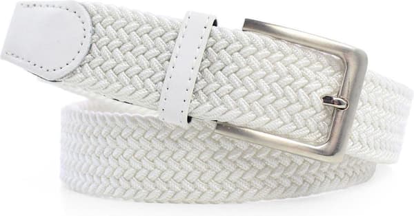 Elastiskt byxbälte Stretchbälte Flätat bälte Elastiskt bälte - unisex - passar både män och kvinnor - Färg Vit 110 cm
