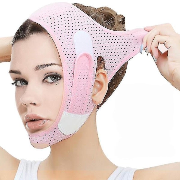 Elastiskt ansiktslyftande bandage V-formad ansiktsformare Kvinnlig Haka och kindlyftande Skönhetsanordning