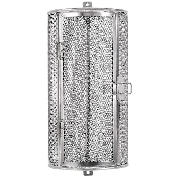 Roterende Grillkurv Rustfrit Stål Ristertromle til Kaffebønner BBQ Jordnødder og Tørring af Te Sølv 12 x 23 cm silver