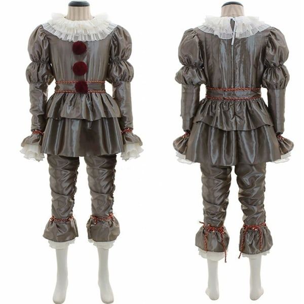 Halloween Stephen King's It Pennywise Clown Cosplay Kostyme Menn Party Fancy Dress Up Outfit Set M