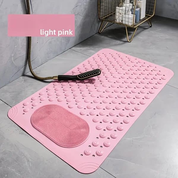 Halkmatta Badrumsmatta med Massageknoppar PVC Säkerhetsmatta Dusch & Badkar Blå Prickig_TF_TF Grå 38x69cm
