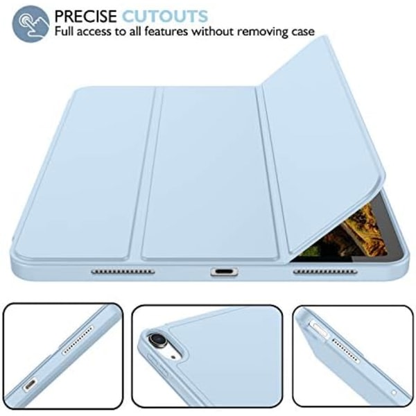 iMieet New iPad Air 5th Generation Case 2022/iPad Air 4th Generation Case 2020 10,9 tum med pennhållare [Support Touch ID och iPad 2nd P Sky Blue