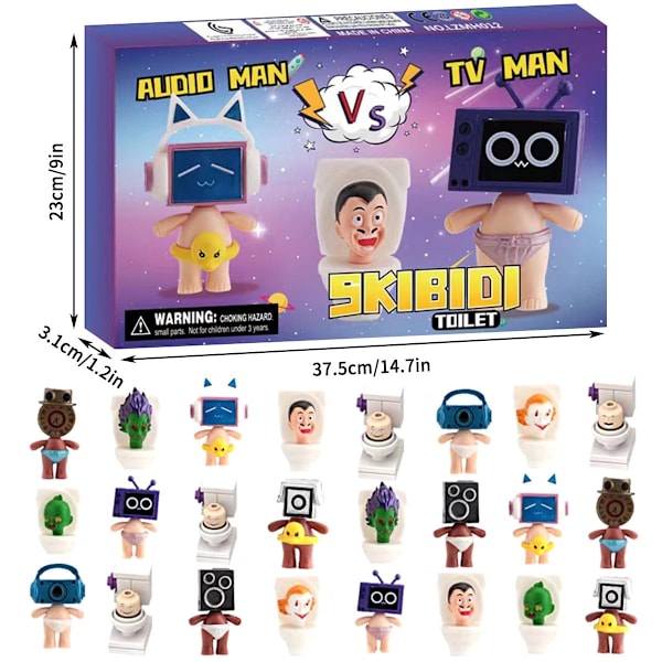 Halloween Tell-Down Blind Box Leke, Samleobjekter Blind Box Skibidi Toalettfigurer Leke 24 stk