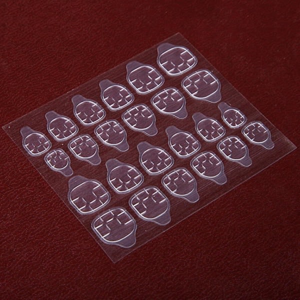 10 ark (240 st) Dubbelsidigt nagelklistermärke Falskt nagellim Jelly Gel Tape Klar ingen