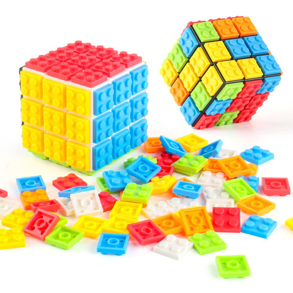 3x3 palapeli Rubikin kuutio rakennuspalikkalelut Musta tausta Svart bakgrund