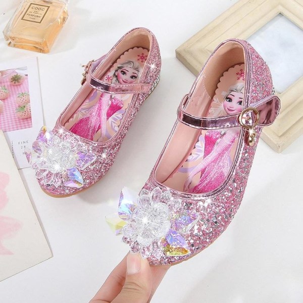 prinsesskor elsa skor barn festskor rosa 16cm / storlek24