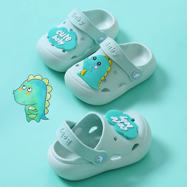 Sandaler Pojkar Flickor Söta Tecknade Figurer Barntofflor Sommartofflor för Barn ------Grön（25-26）