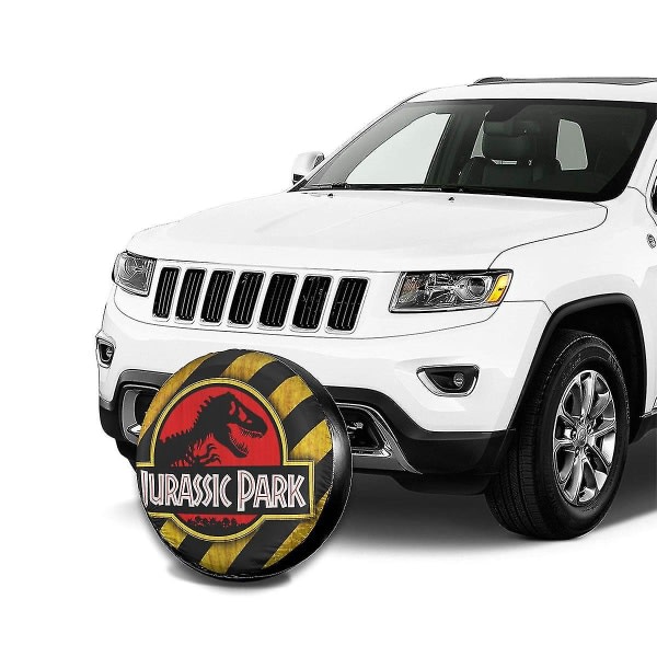Jurassic Park Logo Gul deksel for Jeep Mitsubishi Pajero Giant Dinsaur Car Wheel Covers 14'' 15'' 16'' 17'' Tommer 6 17 tommer