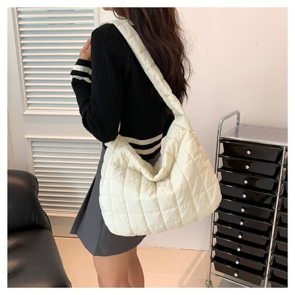 Skulderveske Puffy Håndveske HVIT White