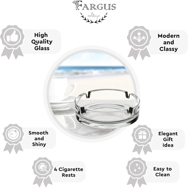 Decorative Clear Glass Ashtrays, Smooth Simple Solid Glossy Surface, Adorn Your Spaces With Timeless Elegance