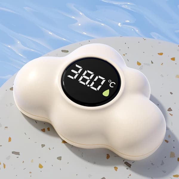 Babybadtermometer i skyform med LED-display, flydende vandtæt vandtemperaturmåler til badekar, pool og bruser