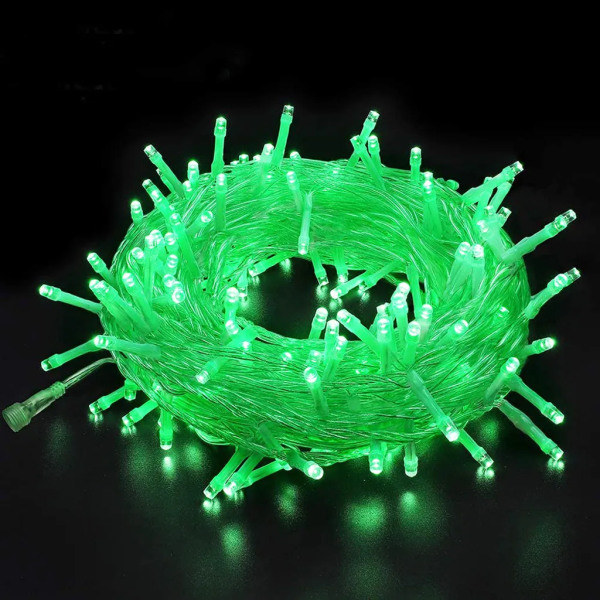 10M 100 LED Feelysslyng Grøn 8 Lystilstande Fest Have Indendørs Udendørs Dekoration Julelys 10 m