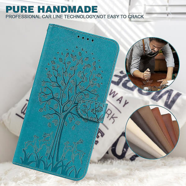 Yhteensopiva Iphone 11 Pro Max case cover Prägling Etui Coque - Blue Tree And Deer null none