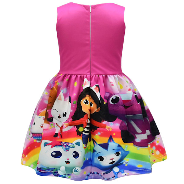 Gabby Cats Tegneserie Kjole Kostymer Barn Sommer Ermeløs Vestido Rem Slips Prinsesse Kjole Bryllup Fest Bursdagspresang Klær 9216 9216 120
