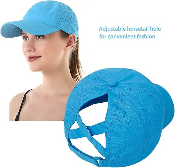 Baseballkasket til kvinder med krydset hestehale Blue_tfrf Blue