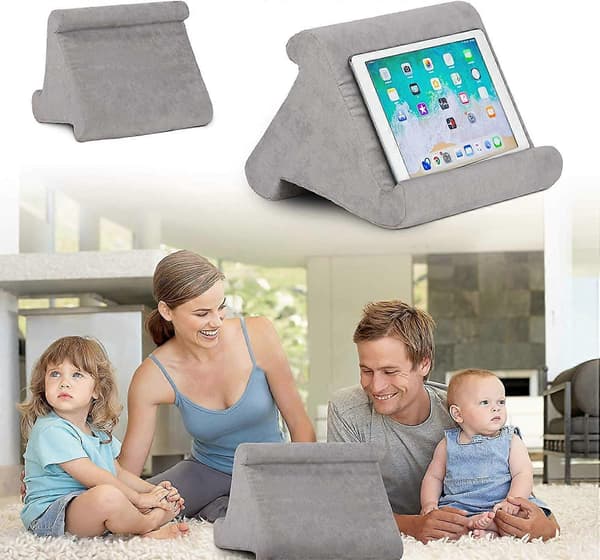 Mjukt Tabletstativ - Multi-Vinkel Bokstöd Läsplatta Stödkudde Tablet Kilhållare Universal för e-läsare Tidskrifter Marinblå