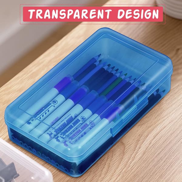 2-pack pennfodral, plastpennfodral för barn, transparent pennfodral för_tfrf