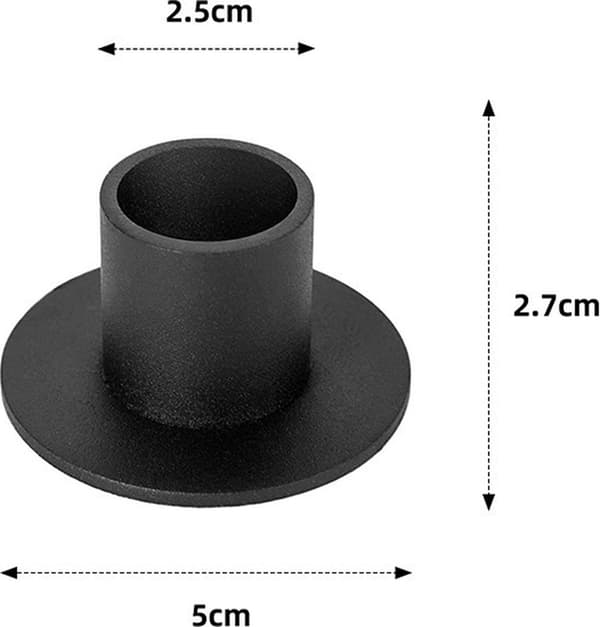 Candlestick set of 4 - Diameter 2.5 cm - Iron - Black - Tealight holders - Decorative coasters