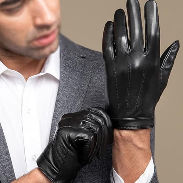 Herrehandsker, Touchscreen-handsker, Vindtætte og God Pasform, til Ridning, til Koldt Vejr, Rejser og Daglig Vinterbrug, XL, Sort