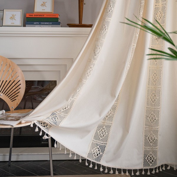 Bomull Linne Salong Gardiner, Vintage dekorativa Gardiner 150*100CM 150*100CM