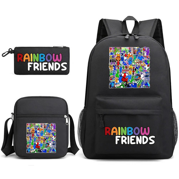 Rainbow Friends Rainbow Friends Tredelad väska Casual ryggsäck Manliga och kvinnliga studenter 1 szq
