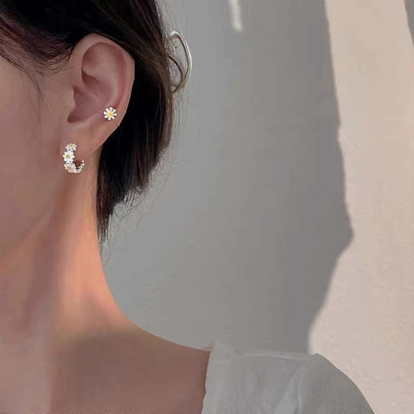 Daisy Solros Hoop Örhängen Smycken Mors Dag Födelsedagspresent Kvinnor Flickvän