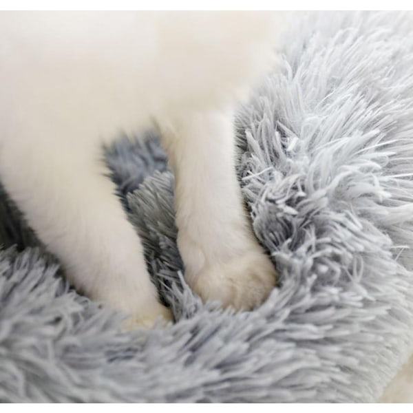 Hundeseng Rund katteseng Fluffig munk，Vaskbar 50cm