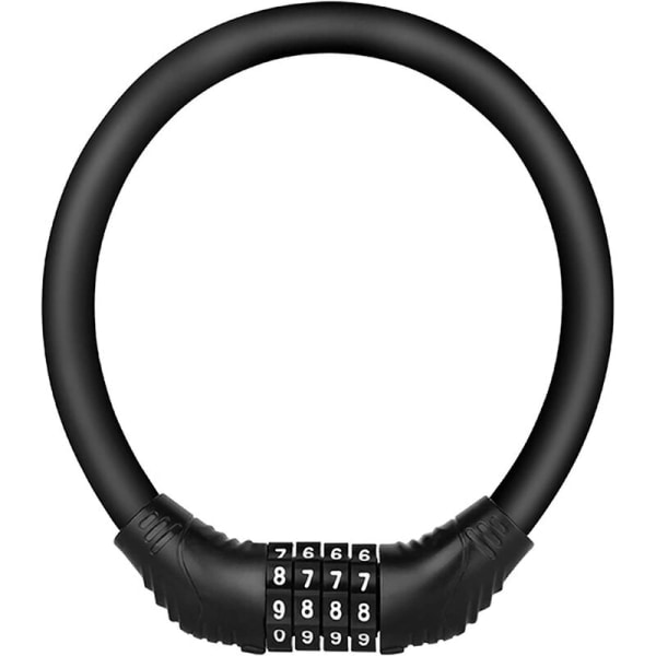 CDQ Mini portabel cykellås, gratis kombination, perfekt för cyklar, motorcyklar, dörrar, staket (svart) för utomhusbruk