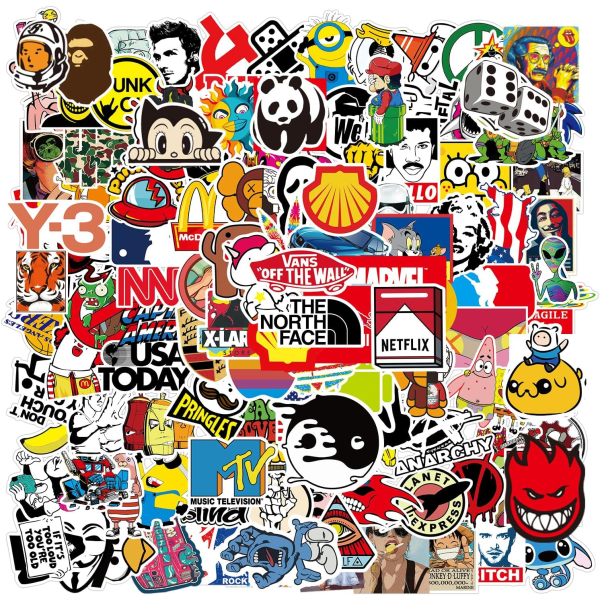 Cool Stickers Pack Random Sticker 106st til bærbar computer Skateboardhjelm Teenagere Bomb Stickers