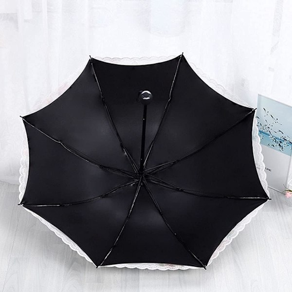 Sol Paraply Spets Dubbeldäck Anti-UV Parasol Parasoll (Rosa)