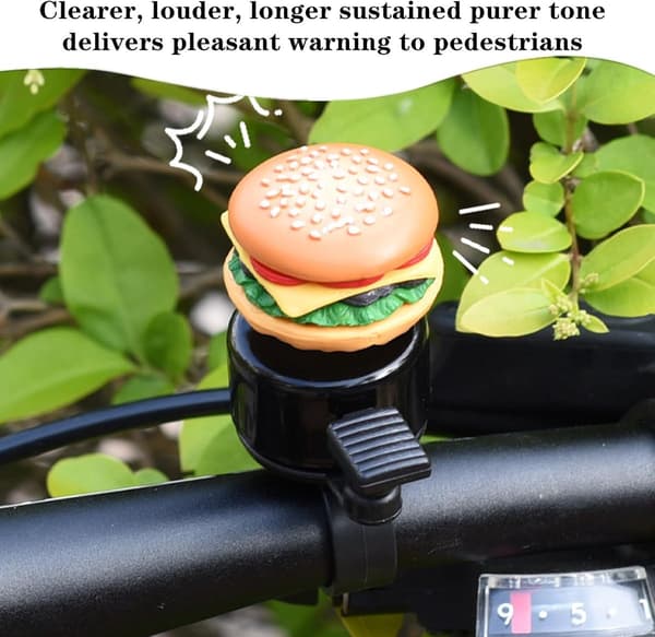 Creative Hamburger Cartoon Bicycle Bell - Scooter Bell - Unique Design - 1 pc.