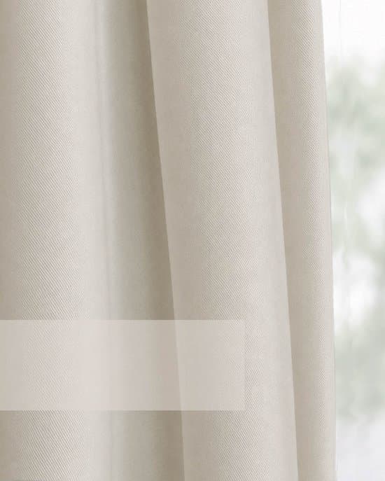 HOOMstyle Mørklægningsgardiner med Ringe, Lystætte Termogardiner til Stue Soveværelse, Off White Beige, 140x270cm