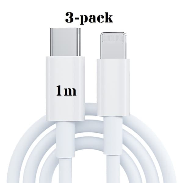 iPhone Oplader - 3 stk. - OPLADERKABEL - 20W USB-C - Hurtigoplader Hvid_tfrf 3 stycken