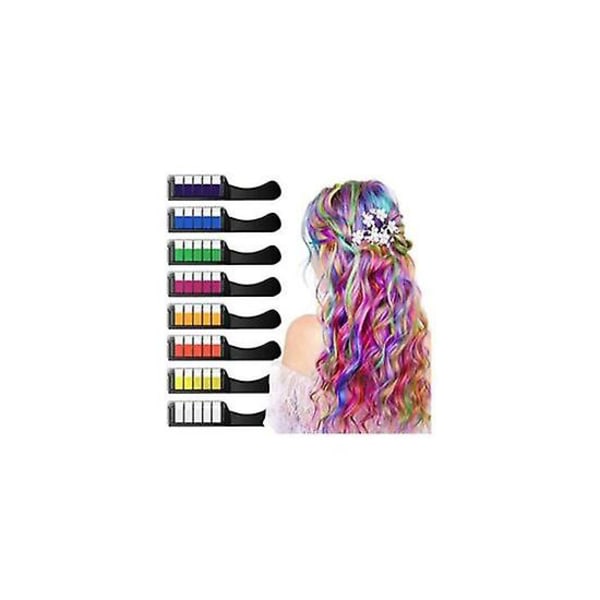 Hywell Hair Chalk Comb 8 farger Midlertidig vaskbar Farge Hår Ch