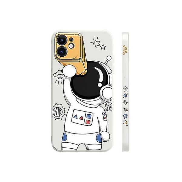 Iphone 13 -kotelo Astronaut-kuviolla Iskunvaimennus Pehmeä nestekotelo VALKOINEN iphone13