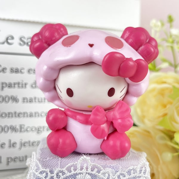 CDQ 6st Mini My Melody Cinnamoroll Kuromi KT Cat Figures Model Set