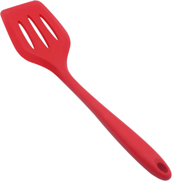 Silikonspatel, livsmedelsgodkänd slitsad stekspade, hög värme_tfrf