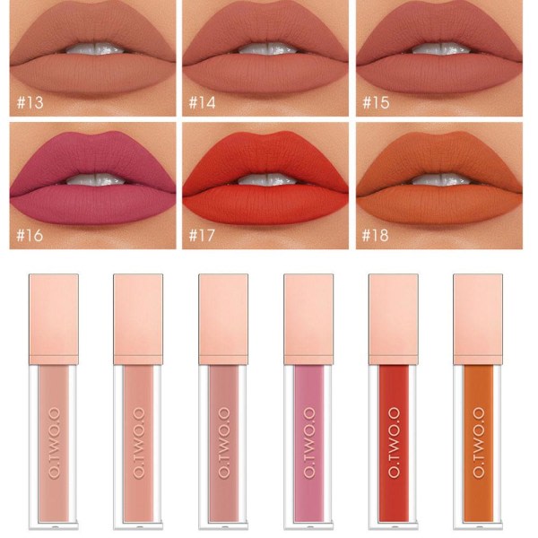 Vandtæt ny nuance Mud Velvet Matte Lip Gloss Langvarig flydende L 2 # Honey Peach Bean Paste  5g