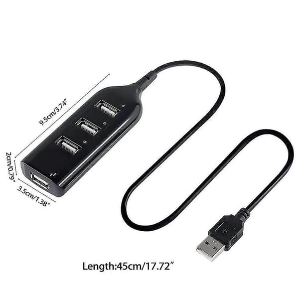 4-ports USB 2.0 højhastigheds hub, Multi USB-portforlænger til Windows PC_tfrf