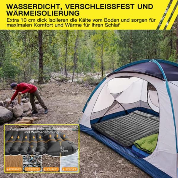 Breathable Comfortable Inflatable Sleeping Pad, Rapid Deflation Feature and Ultralight Compact Portable Sleeping Mat for Hiking and Traveling