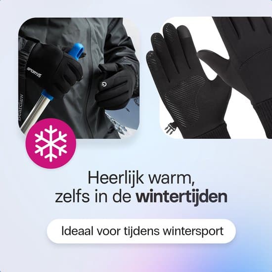 Roegaarden Vinterhandsker til mænd og kvinder, Touchscreen Termiske Løbehandsker til Cykling, Vandring, Jogging og Daglig Pendling, Sort, L/XL