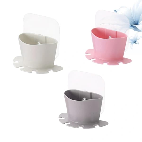 Toothbrush Wall Mount Self-Adhesive Holder for Bathroom Organization
