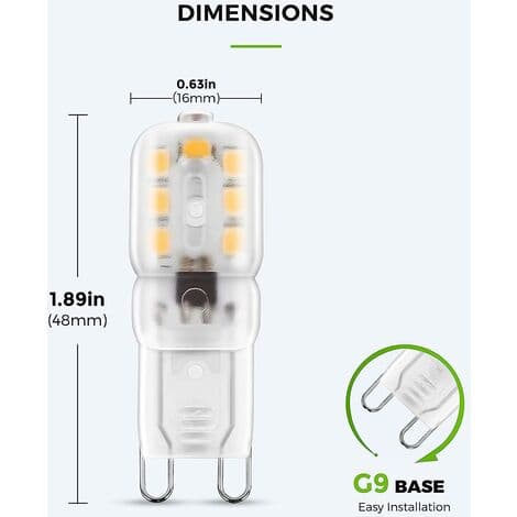 G9 LED-pærer 3W Varm Hvid 3000K 360 Graders Stråle 230V 25W Halogenækvivalent 10-pak