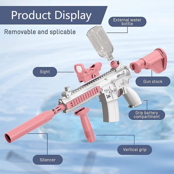 M416 sprängvattenpistol barnleksaker sommar vattensprutpistolleksaker Rosa Rosa