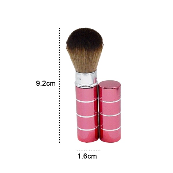 CDQ Bærbar indragbar håndtak Makeup Blush Brush Kabuki Brush Rød