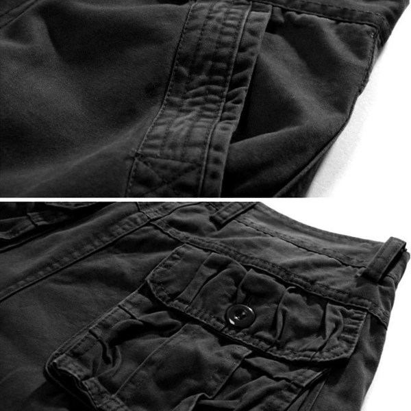 Mode Man Veralls Solida Casual Lyhyet Housut Musta 31 zdq
