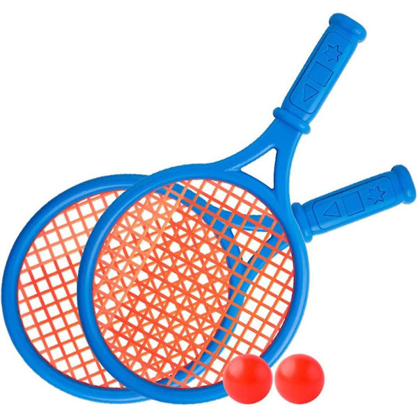 Tennisracket i plast Barnleksak Utomhussport Interaktiv strandleksak Sæt (blå)