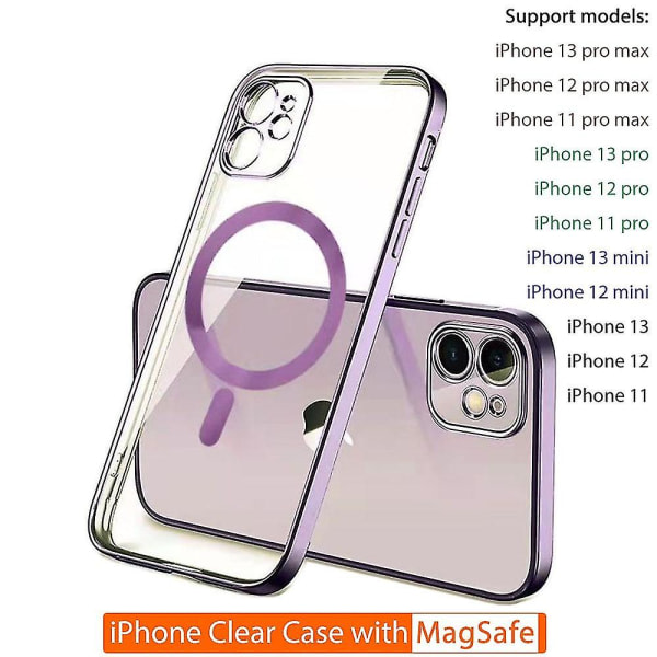 For Iphone 13 Pro Max Magsafe Magnetic Trådlöst Laddningsfodral Veske null ingen